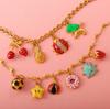 Cartoon Oil Dripping Fruit Diy Pineapple Pendant Stainless Steel Gold-Plated Dopamine Accessories