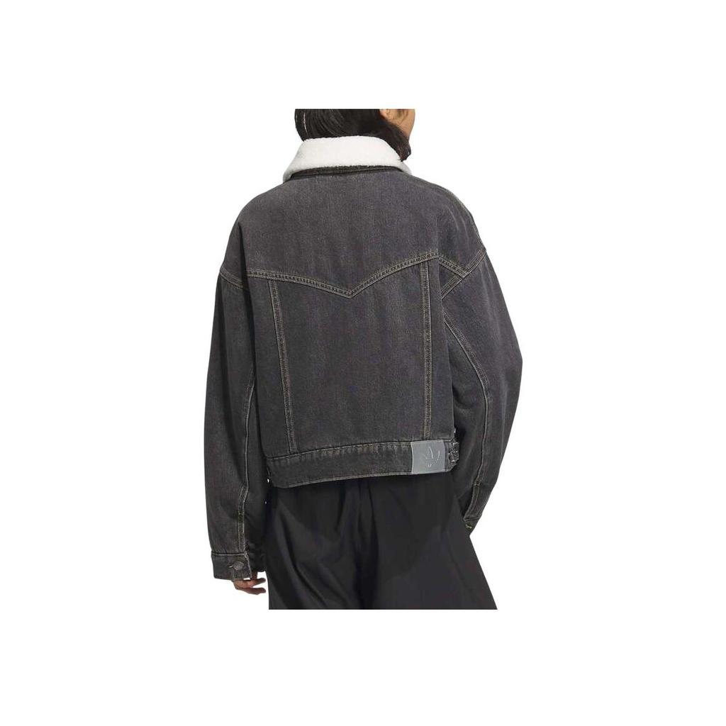 adidas Originals FW25 Femme Denim Padded Collar Zip Long Sleeve Jacket Women Jacket KB5449