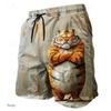 Summer 3D Fun Cartoon Animals Print Shorts Fashionable Casual Beach Men's Shorts
