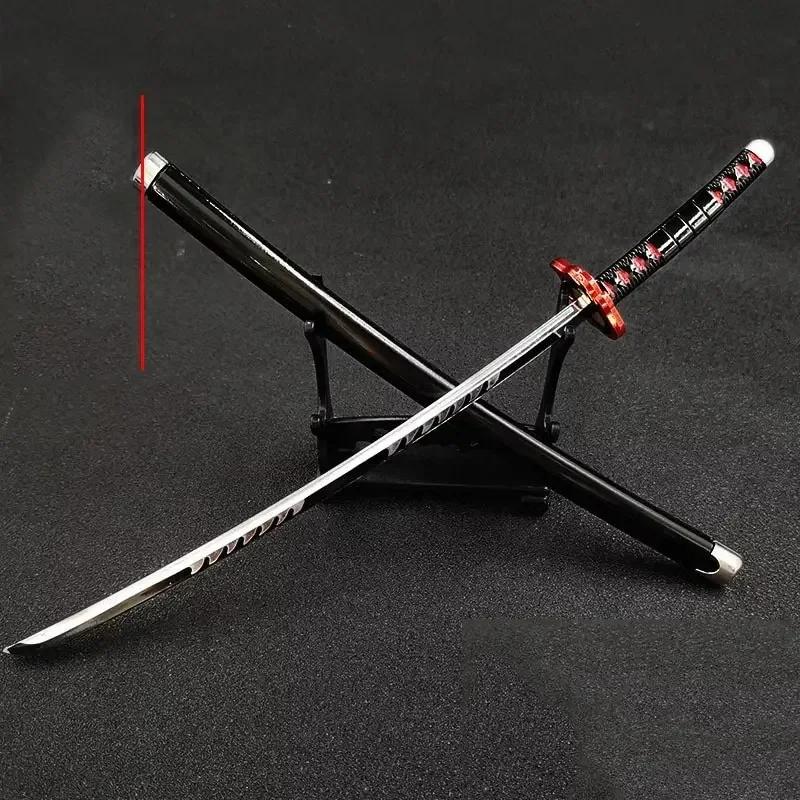 26cm Demon Slayer Katana Swords Alloy Real Katana Samurai Cosplay Home Decoration Edge Bedroom Decor Japanese Kid Toy Anime Gift