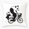 Lovely Panda Printed Cushion Cover for Sofa Home Car Decor Cute Wild Animal Pillowcase Soft Short Plush Pillow Case