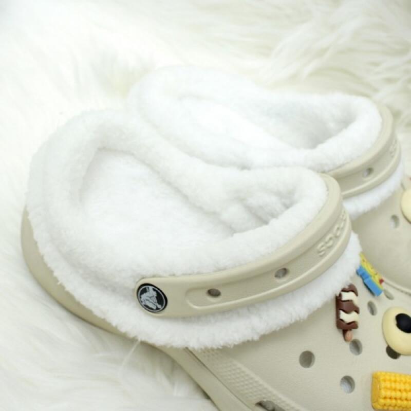 Anti-slip detachable fur lining fur lining Crocs-compatible lining white 2700₽