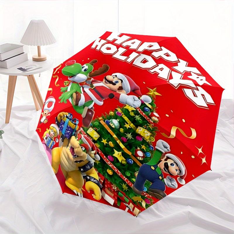 

1pc Happy Holidays Mario & Luigi Automatic Opening and Closing Umbrella - Small Umbrella Suitable for Various Occasions Y049