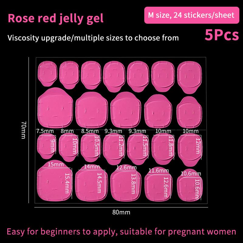 

5 шт. Клейкая лента для накладных ногтей, цветной желеобразный клей, сделай сам, маникюрный гель для накладных ногтей, водостойкие наклейки, клей для ногтей, инструменты для ногтей розы красного