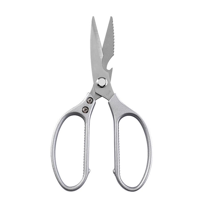 Multifunctional Stainless Steel Kitchen Scissors: Strong Aluminum Handle, SK5 Blades for Food & Chicken Bones