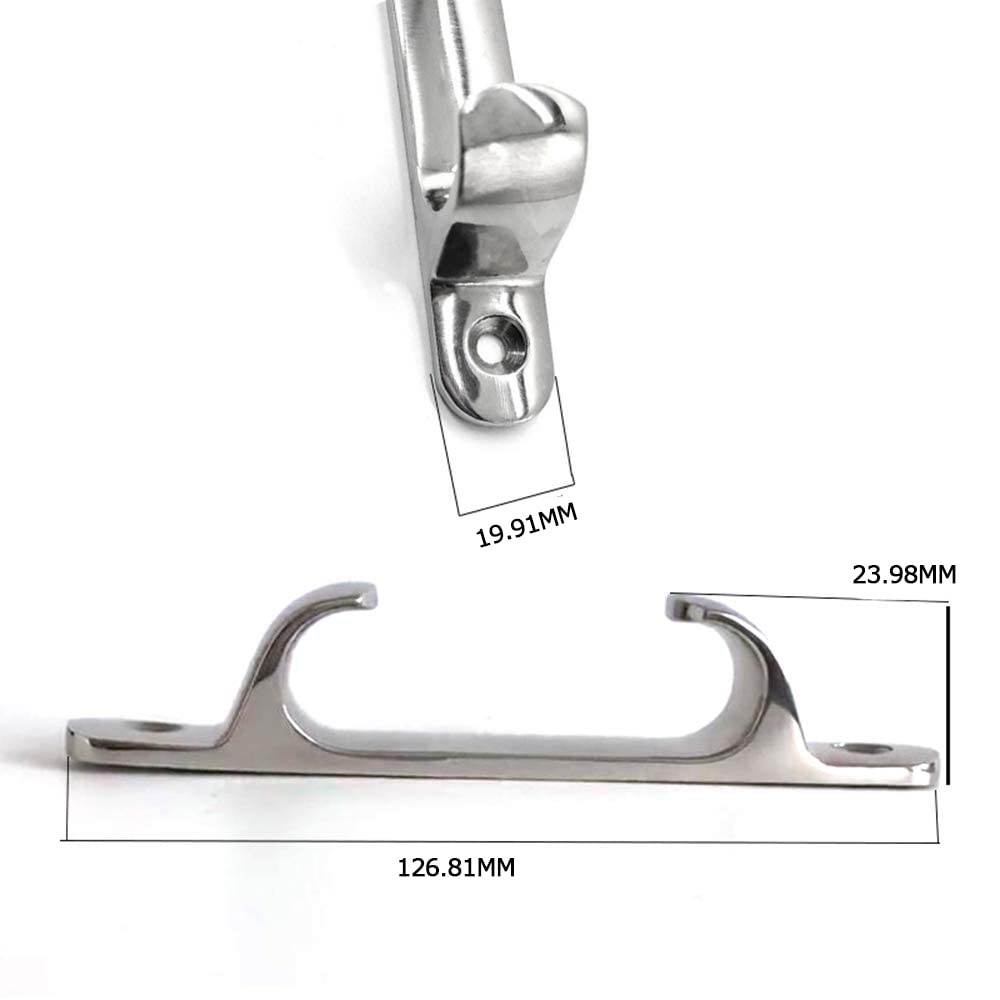 Straight Fairleader Mooring Cleat Flat Clamp 5" Stainless Steel Polished for Marine Yacht Boat Rope Slats