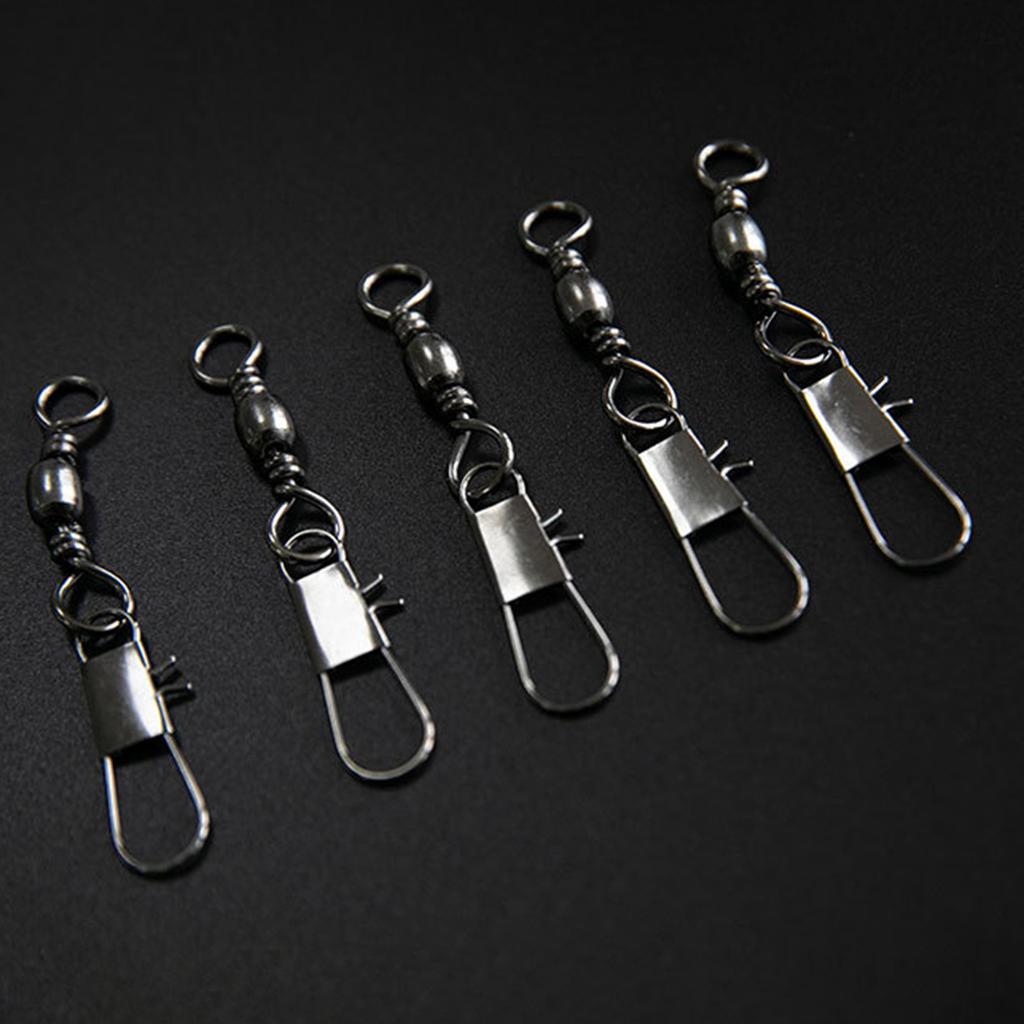 100 szt. Wysokowytrzymałe łożyska kulkowe toczne Krętliki baryłkowe z agrafką blokującą Złączki do przynęt wędkarskich Klips