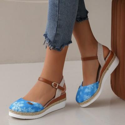Slope Heel Thick Sole Bag Head Rear Empty Sandals Hemp Rope Bottom Buckle Sandals Foreign Trade Large Size Summer New Women's Sandals