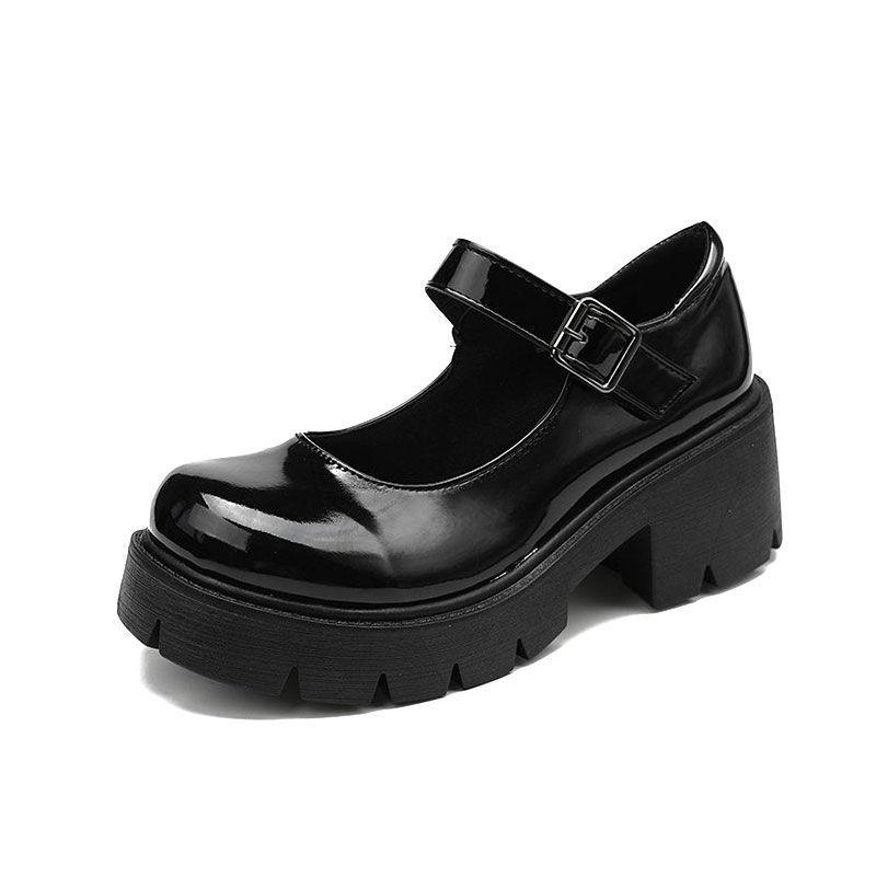 Autumn New Sweet and Cool Mary Jane Small Leather Shoes Women's Skirt French Japanese College Style Thick-soled Jk Single Shoes