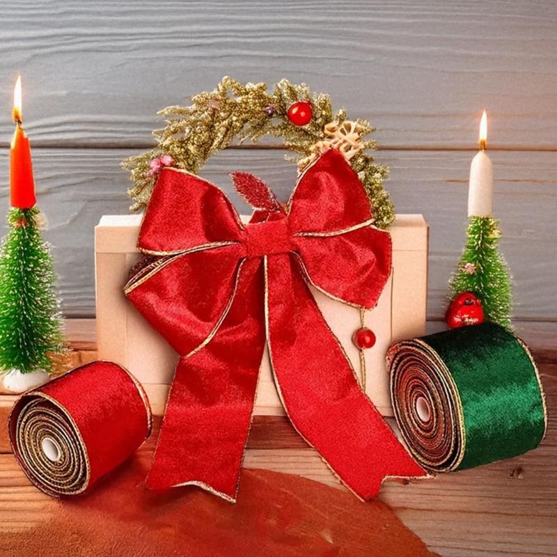 Grand Gold Base Birds Decorated Ribbon Christmas Tree Ribbon Rolls For Christmas Gift Packaging And DIY Seasonal Designs