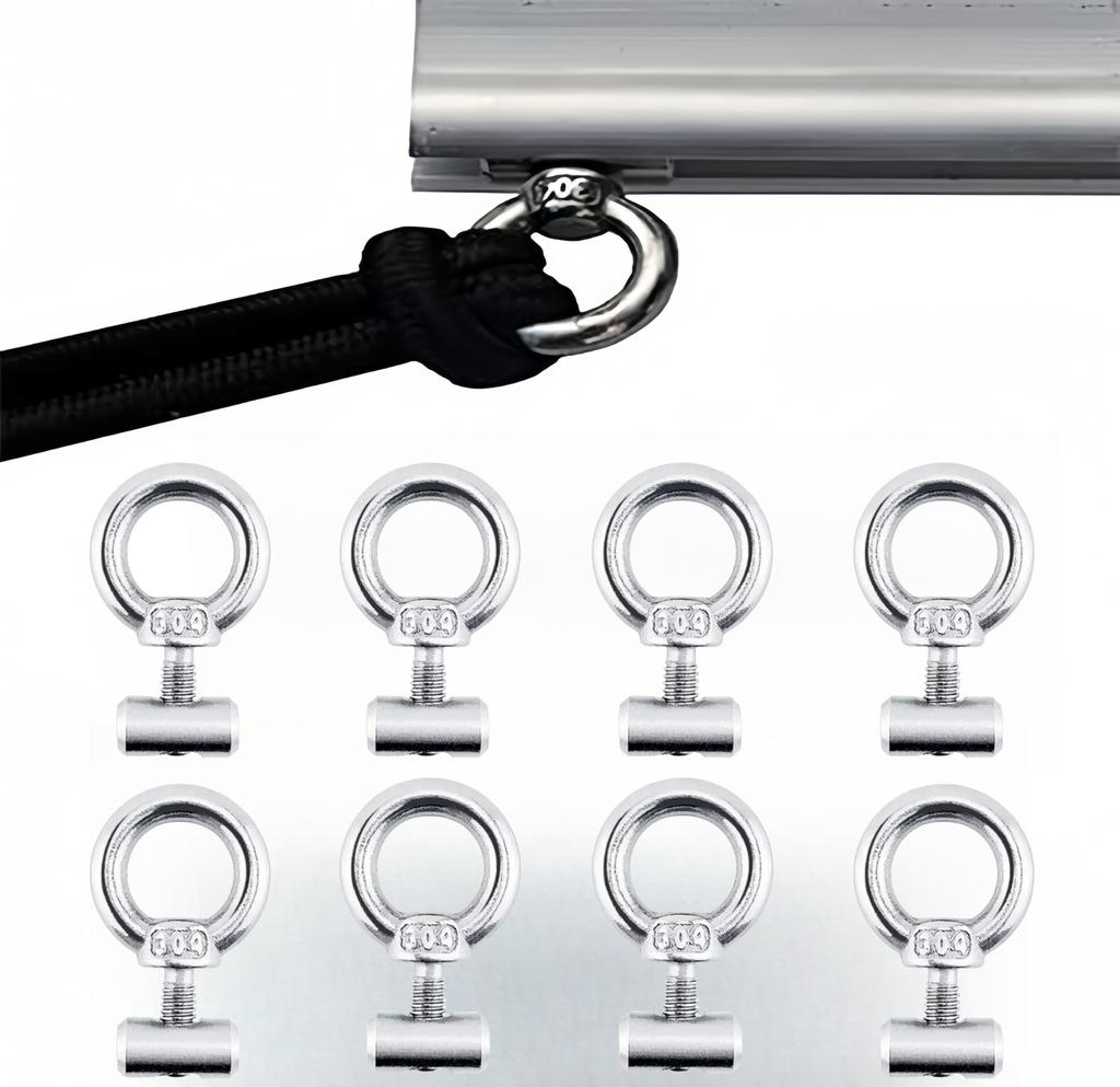 2/4/8Pcs Awning Rail Stoppers Stops Motorhome Campervan Caravan Silver Stainless Steel M4 X 12mm X 6mm Diameter Camper RV Parts