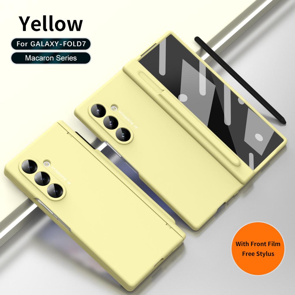 Per Samsung Galaxy Z Fold 7 6 6 Sottile 5 4 3 Slot Penna Cerniera Integrato Vetro Temperato Pellicola Anteriore Anti-Impronte Digitali Custodia per Telefono