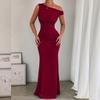 Women's Fish Tail Dress Sexy Ruched Sleeveless Ruched Waistline Party Dress