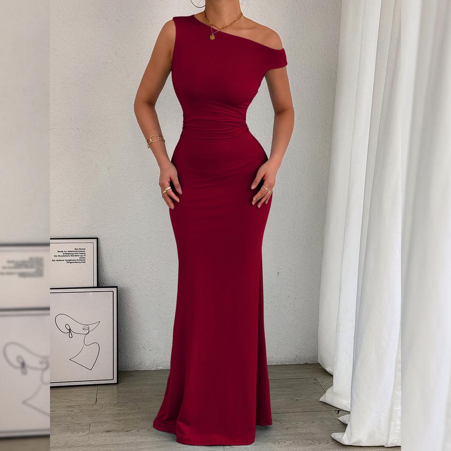 Women's Fish Tail Dress Sexy Ruched Sleeveless Ruched Waistline Party Dress