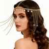 Rhinestone Tassel Hair Chain Bohemian Style Head Chain Tiara Indian Headwear Hair Accessory Women