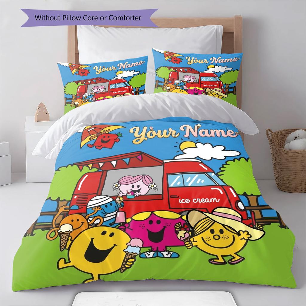 Sig. Biancheria da letto con motivo personalizzato Little Miss da uomo, Set piumone Copripiumone Federa Regalo di Compleanno per la Casa(1 * copripiumino + 2 * federa, senza nucleo)