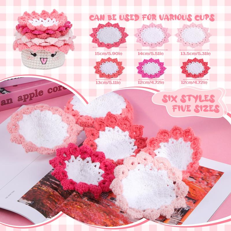 Kit Croșetat Fenrry pentru Începători Suporturi de Pahar Plantă în Ghiveci cu Tutoriale Video Pas cu Pas Croșete