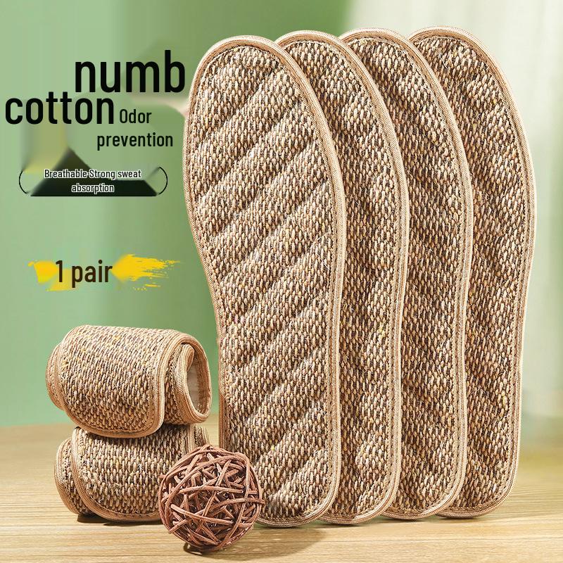 

Дышащие льняные стельки для мужчин, впитывающие пот, с защитой от запаха и дезодорирующим эффектом полыни, мягкие и удобные для всех сезонов Size 37