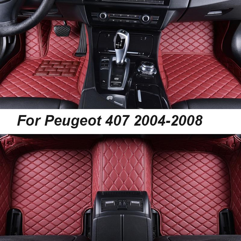 

Автомобильные коврики для Peugeot 407 2004-2010, дропшиппинг, центр, аксессуары для салона автомобиля, кожаные ковры, коврики для ног
