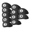 11Pcs Golf Head Covers, Thick Synthetic PU Leathers Golf Iron Head Covers with Big Number for Long Neck Golf Club Head