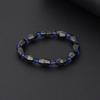 2023 European-American Black Gallstone Natural Stone Magnetic Couple Bracelet with Resin Blue Eye Beads.