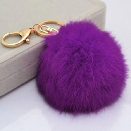 Charmantes Weiches Niedliches Kaninchenfell Pompom Schlüsselanhänger Für Handys Und Handtaschen