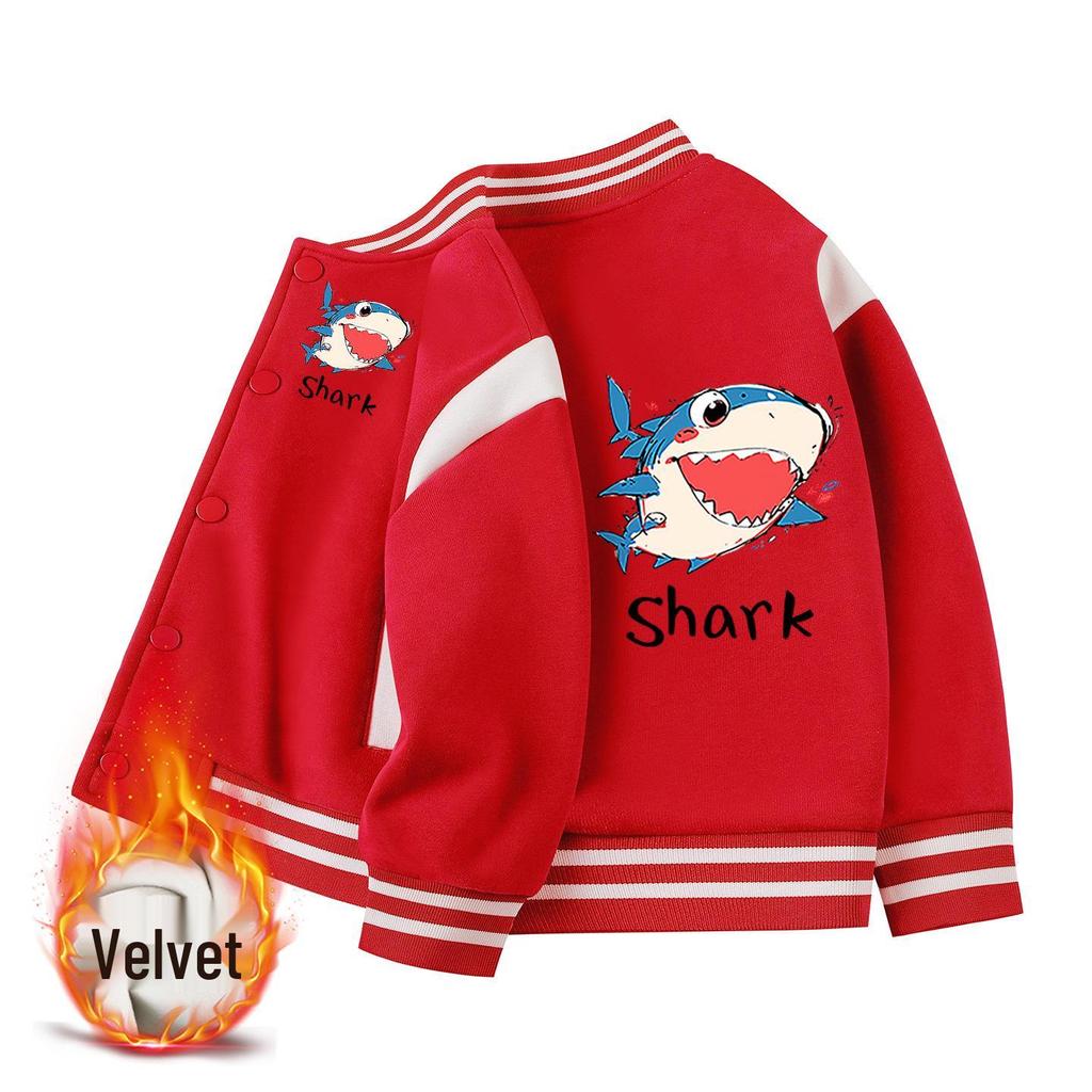 Boys' Stylish 2026 Jacket: Spring/Autumn Fleece-Lined Baseball Coat for Kids