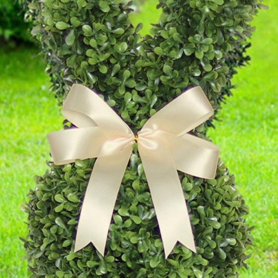 Easter Bunny Topiary Tree Garden Stake Rabbit Shaped Artificial Topiary with Bow Indoor Outdoor Porch Easter Holiday Party Decoration