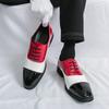 Men Oxfords Dress Brogues Derbys Formal Business Blue Red Leather Shoes Tuxedo Wedding Shoes Over Sized