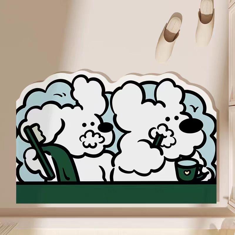 Cute cartoon bathroom absorbent floor mat diatom mud household toilet toilet toilet quick drying non-slip foot pad