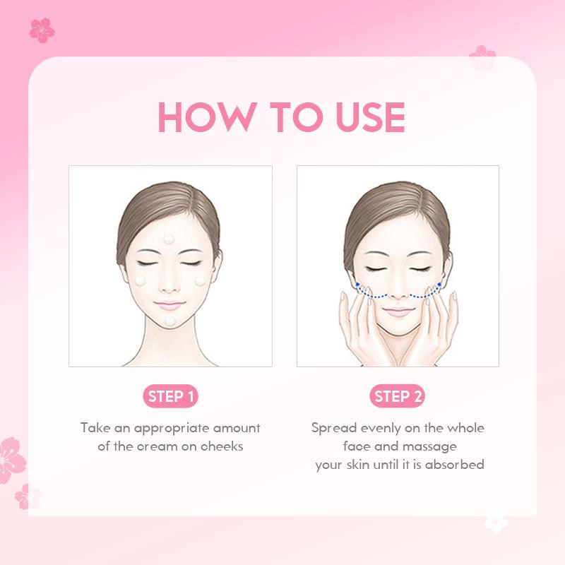 LAIKOU Crème pour le visage à l'essence de cerisier du Japon 60 g Crème hydratante pour le visage Améliore la sécheresse et les soins du visage