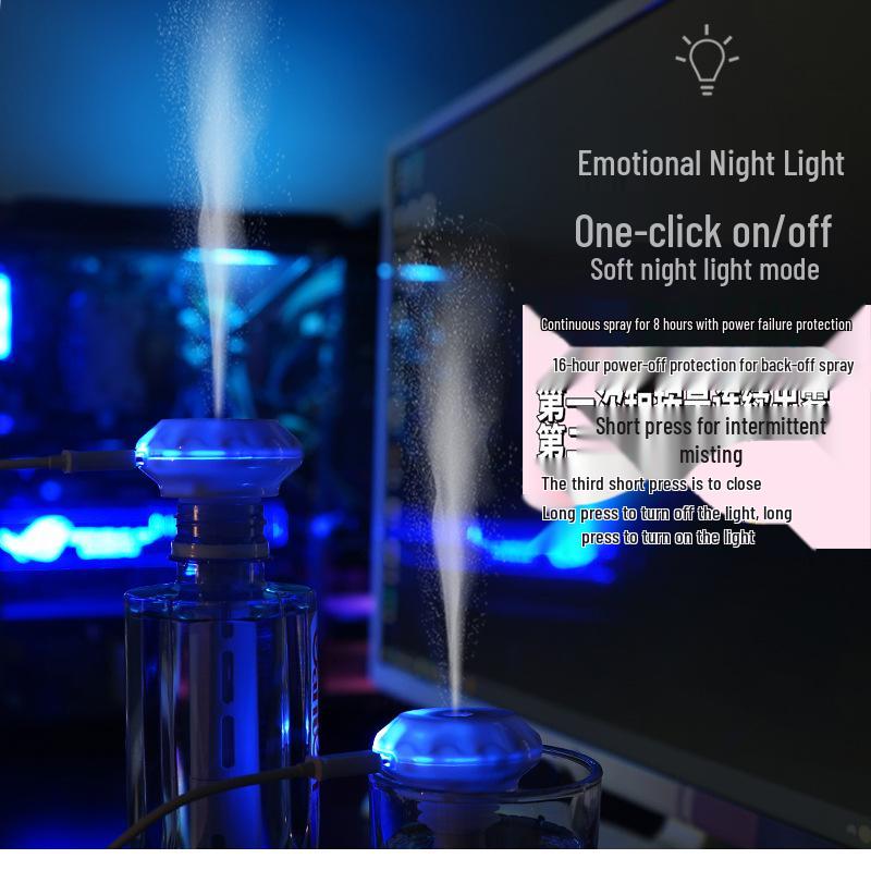 Mini USB Rain Umbrella Humidifier Stick - Travel-Friendly, Creative Spray for Mineral Water Bottles & Cars