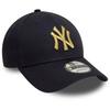 New Era 940 9FORTY Adjustable One Size Fits LA Cotton Baseball Navy x Cap, All, Cap, Gender-Free, Men's, Women's (NY Gold) [Used]
