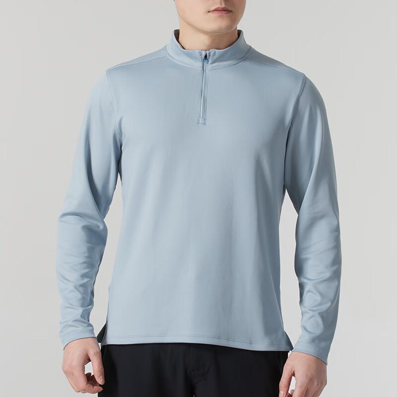 Under Armour Half-Zip Sports Training Comfortable Breathable Long Sleeve T-Shirt Men Tops Blue 1387434-465