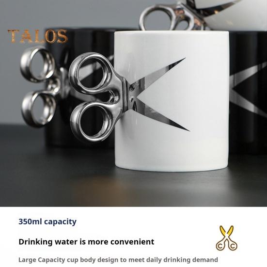 Scissor Handle Ceramic Cup 350ml Novelty Barber Hairdresser Tea Coffee Mug Gift Colorful Glaze Crafts Cup