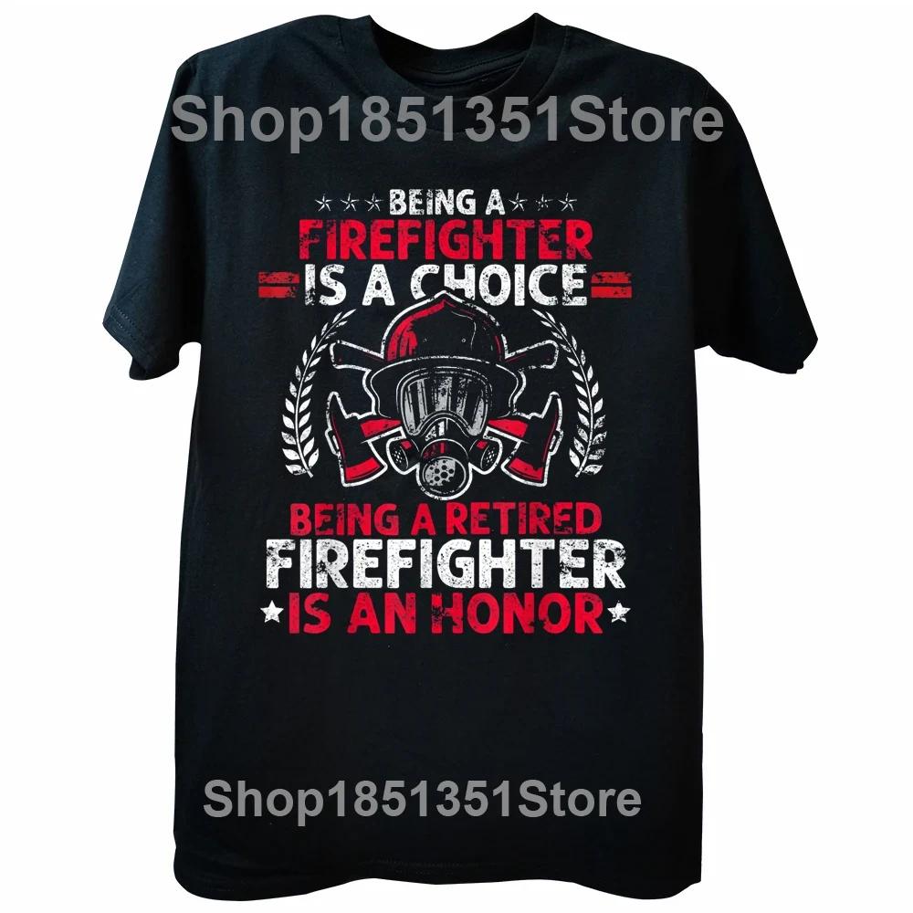 

New Men Fireman Retired Firefighter T Shirt Oversize Printed Casual Tee shirt Casual Short Sleeve Vintage Couples TShirt 4XL