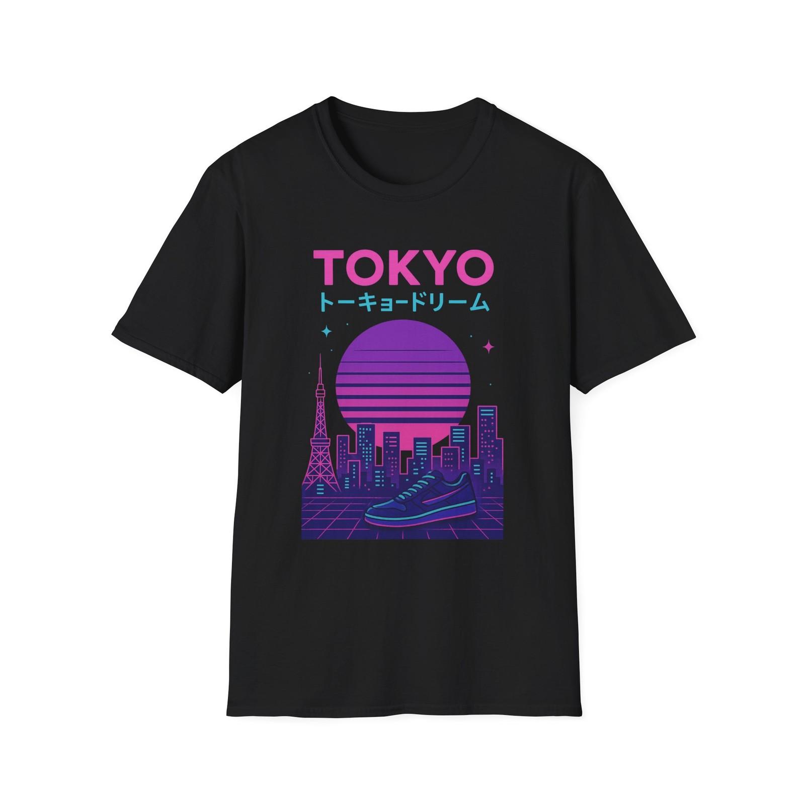 Tokyo Skyline Graphic Unisex T-Shirt Mens Womens Tees Top | Retro City Vibe Shirt, Gift for Birthday 2XL