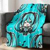 Hatsune Miku Rock Star Flannel Throw Blanket Gift for Anime Fan Summer Soft Nap Throw Sofa Blanket Bed Cover Travel Blanket