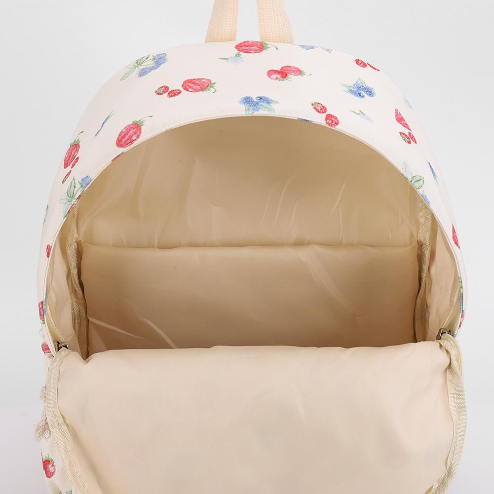 Girls Teenage Canvas Floral Print Backpack with Laptop Compartment Women School Bookbag Travel Knapsack Sweet Casual Daypack