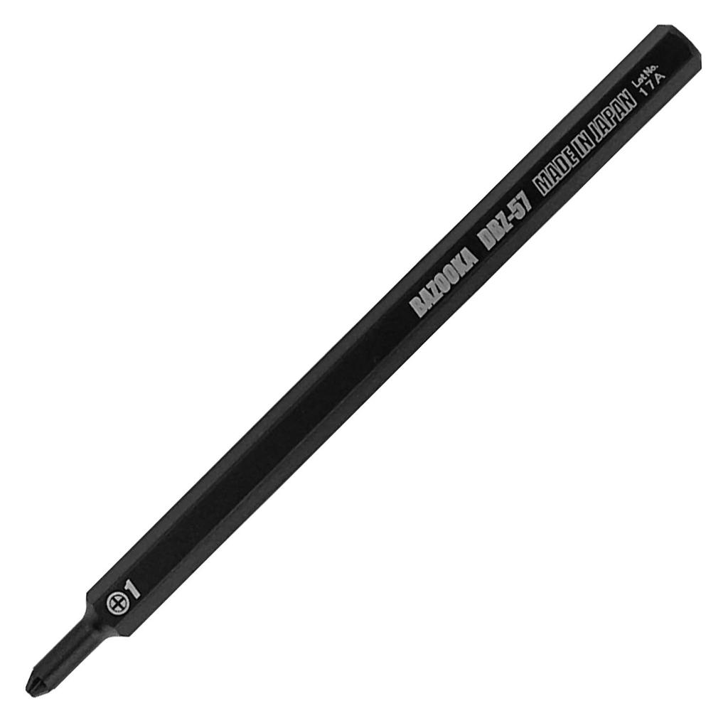 ENGINEER Engineer Bazooka Bit Screw Removal Bit Compatible with Countersunk and Flat Screws Crushed Screws Black [For + (#1)] DBZ-57