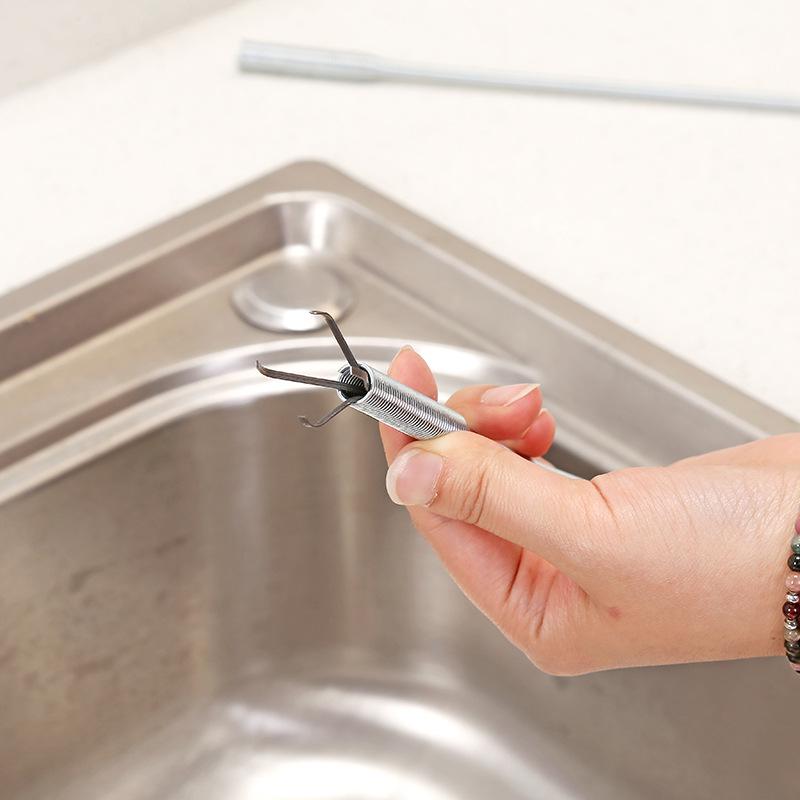 Flexible Hand Press Drain Cleaner Claw Grabber Pick Up Tool for Sewer Clog Remover