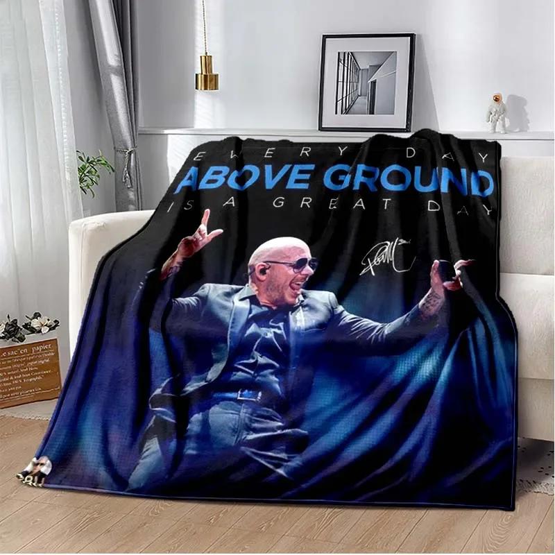 

Throw Blanket Mr 305 Pitbull MR Worldwide Hippie Poster Printed Flannel Grain Towel Soft Plush Sofa Bed Fluffy Blanket 100X150CM