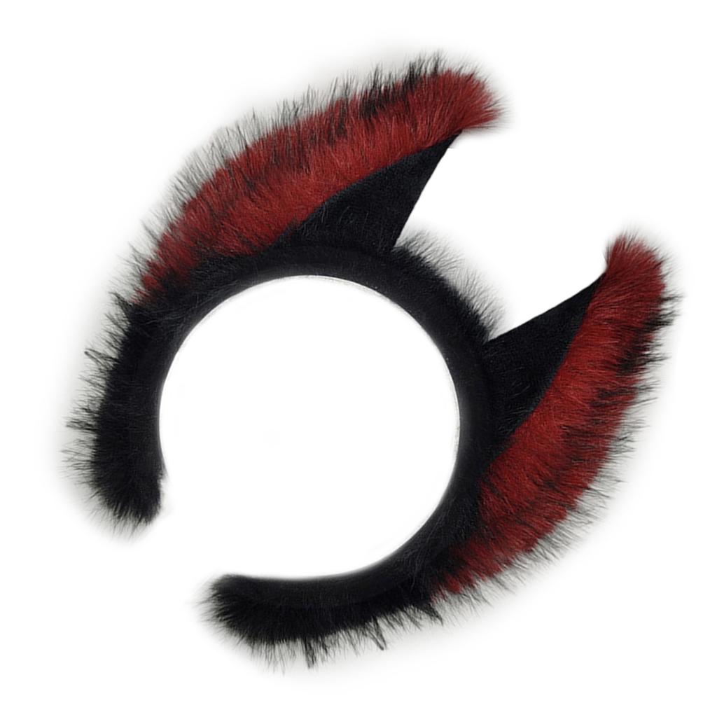 Plüsch-Tierohren-Haarreif für Cosplay-Partys Wolfsohr-Kostümkopfschmuck für Halloween-Outfits und Bühnenauftritte