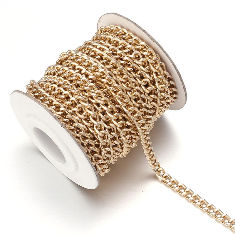 

5 yard/lot Metal Aluminium Twisted Curb Chains Link Chain For Jewelry Making Finding DIY Bracelet Necklace Accessories 4x5mm
