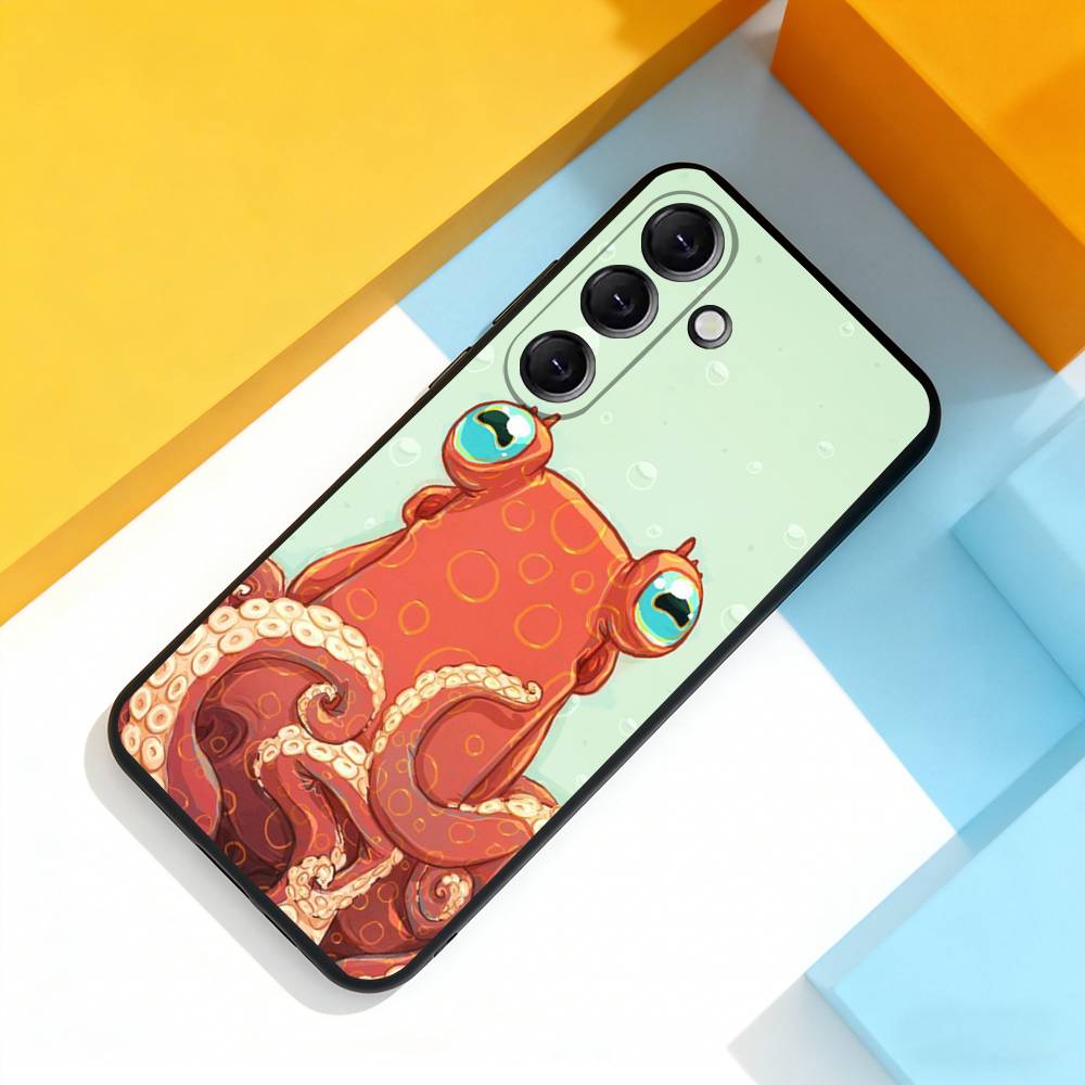 

Ocean Octopus-s Marine Life Phone Case For Samsung Galaxy A 22,71,53,52,51,72,73,5G,Note,J7,8,9 Soft Black Cover Samsung a72