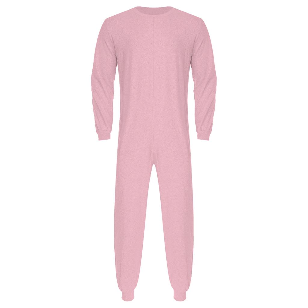 Unisex Anti-Strip Adaptiver Overall Rundhalsausschnitt Langarm Reißverschluss hinten Lange Hose Einteiler Strampler