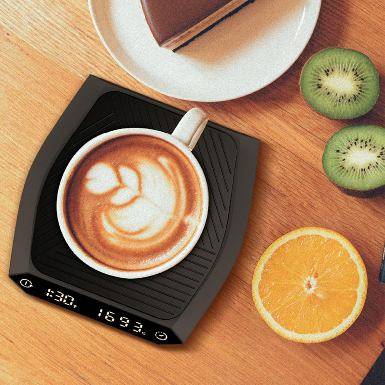 

Весы для кофе электронные пищевые 2 кг/0,1 г перезаряжаемые эспрессо взвешивание для домашнего разлива чёрный