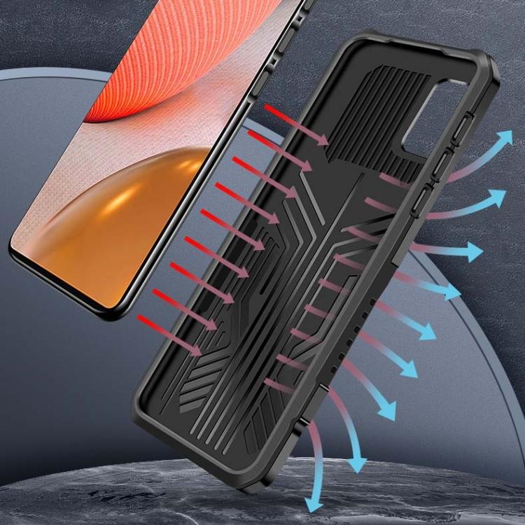 For Samsung Galaxy A12 Armor Warrior Shockproof PC + TPU Protective Case