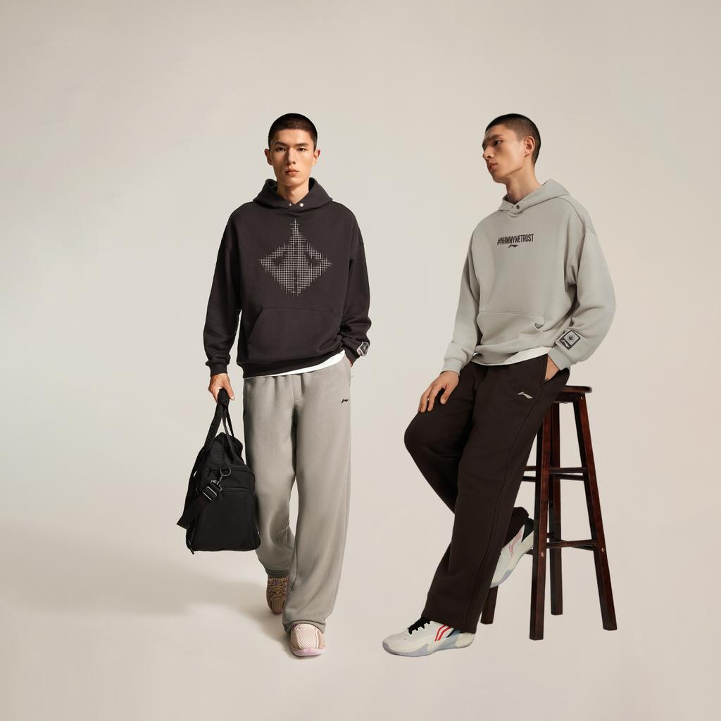 Li Ning Jimmy Butler Fleece Warm Sports Fashion Versatile Loose Letter Hoodie Soft Warm Casual Sweatshirt Men sweatshirt AWDVE43-2