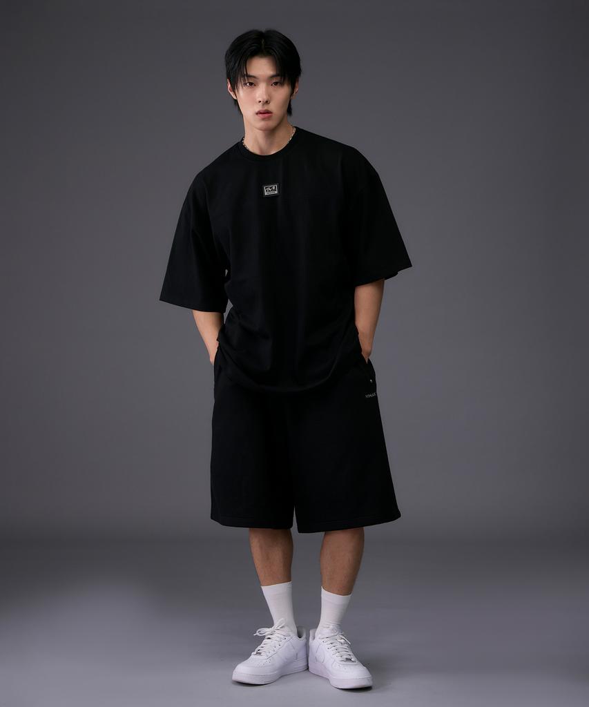 Mihag Metal Plate Bermuda Shorts (Black)